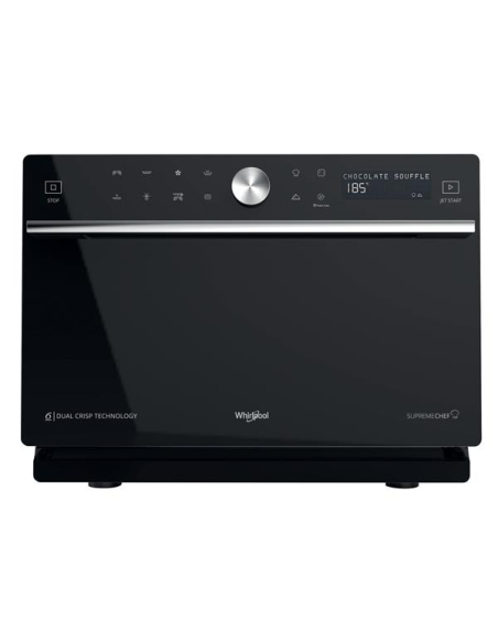 Combiné-33L 1000W+Gril+Chal. brassée+Vapeur-Chef Menu-6è Sens-CrispFry-DualSteam--Cav. inox-Noir/silver - WHIRLPOOL