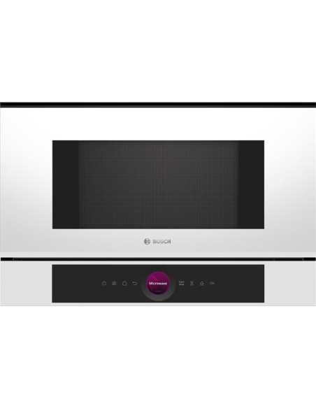 21 L 900 W-5 puissances-Electronique-TFT sensitif TouchControl-Anneau central-Cavité inox-H 38 cm-Tout intégrable-Blanc - BOSCH