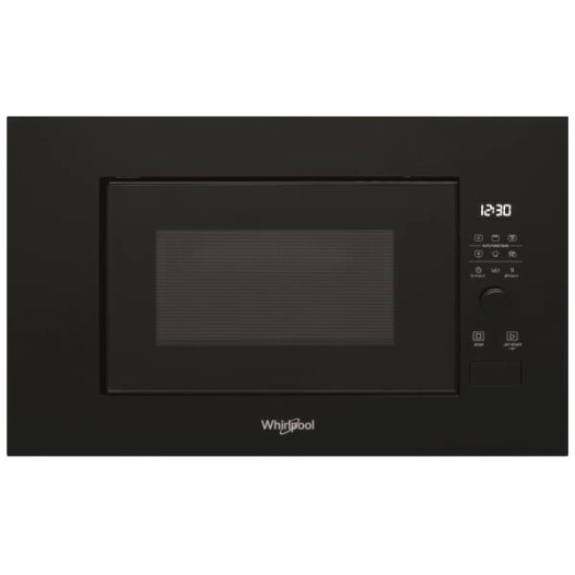 20 L 800 W+Gril 1000W-Jet Defrost-Porte latérale-Cavité inox-Niche H 38 cm-Tout intégrable-Noir - WHIRLPOOL