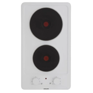 Domino 2 plaques électriques - 6 allures - Témoin de fonctionnement - Cdes frontales - Blanc - GLEM