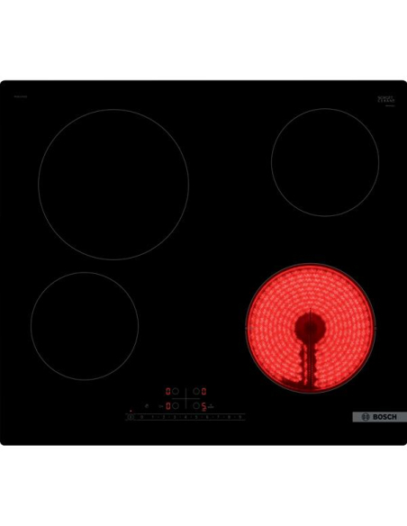 VITROCERAMIQUE-4 QuickLight dt 1x Ø 21 cm 2,2 kW- Cdes DirectSelect-Sans cadre-Noir - BOSCH