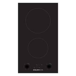 Domino vitrocéramique 30 cm - 2 High-Light - Commandes manettes - L 29 cm - Noir - GLEM