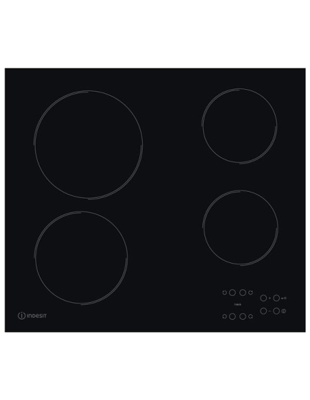 VITROCERAMIQUE-4 zones dont 1 Ø 21 cm 2,1 kW-1 Minuteur-Commandes sensitives-Noir - INDESIT