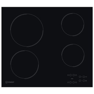 VITROCERAMIQUE-4 zones dont 1 Ø 21 cm 2,1 kW-1 Minuteur-Commandes sensitives-Noir - INDESIT
