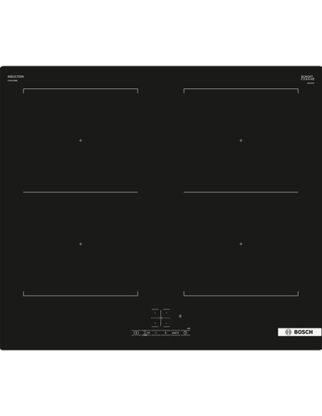 INDUCTION - 4 zones dt 2 CombiZone - 4 timers - TouchSelect - sans cadre - Noir - BOSCH