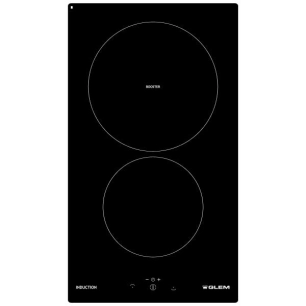Domino induction 30 cm - 2 zones dt 1x Ø 22cm 2 kW - Commandes sensitives - Noir - GLEM