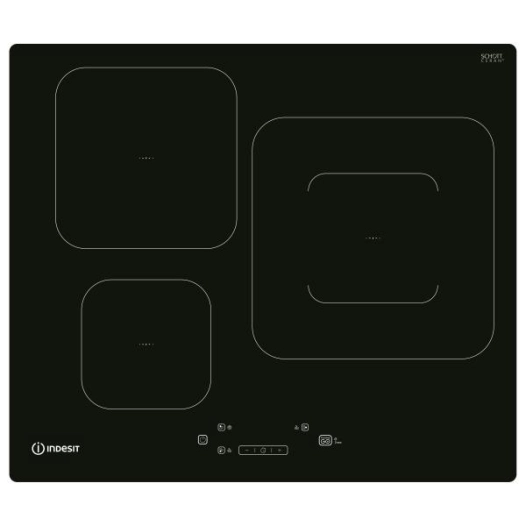 INDUCTION - 3 foyers dt 1 Ø 28 cm 3,6 kW - 3 minuteurs - Push&Go - Commandes sensitives - Noir - INDESIT