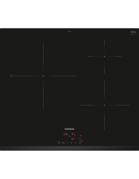 INDUCTION-3 zones dt 1x 28 cm 3,7 kW - 3 timers - touchControl - Biseau avant - Noir - SIEMENS
