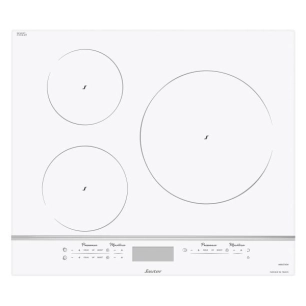 INDUCTION - 3 zones dont 1x Ø 28 cm 4 kW - 3 minuteurs - Barre alu - Blanc - SAUTER