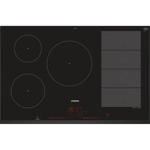 INDUCTION-5 foyers dt 1 Flex 40x21cm 3,7kW-PowerMove+ -FryingSensor-Dual lightSlider-L80cm-Noir - SIEMENS