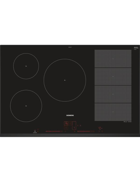 INDUCTION-5 foyers dt 1 Flex 40x21cm 3,7kW-PowerMove+ -FryingSensor-Dual lightSlider-L80cm-Noir - SIEMENS