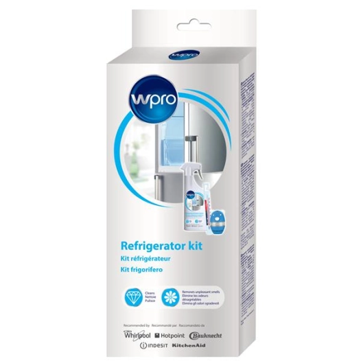 Kit réfrigérateur contenant 1 spray nettoyant pour réfrigérateur (FRI101) + 1 thermomètre (TER212) + 1 absorbeur d'odeur - WPRO