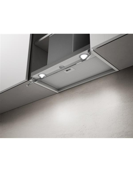 620 m3 - Cde mécanique rotative - Filtre métal - Eclairage LED - BOXIN - L 60 cm - Encastrée - Inox - ELICA