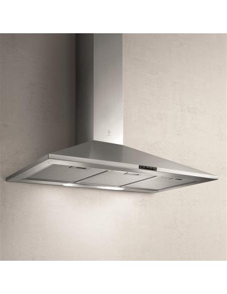 395 m3-3 vitesses-Filtre métal-Eclairage LED-Déco Trapèze-L 90 cm- MISSY PB 90 - Inox - ELICA