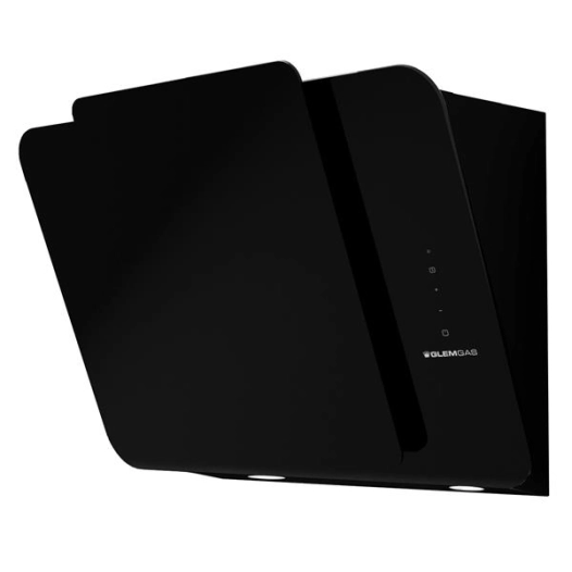 736 m3 - Cdes sensitives - Filtres métal + charbon - Eclairage LED - Inclinée - 80 cm - Verre noir - GLEM