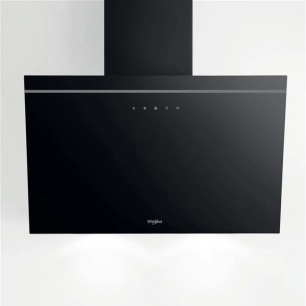 650m3-4 vit-Cdes électroniques-Filtre métal+charbon-Aspi périmétrale-Ecl. LED-Inclinée 60 cm-Verre noir - WHIRLPOOL