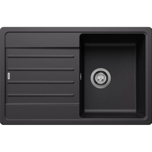 EVIER, A ENCASTRER, EN SILGRANIT , BLANCO LEGRA 45S, 1 CUVE, 1 EGOUTTOIR REVERSIBLE, VIDAGE 90MM MANUEL ET SIPHON, COUL - BLANC