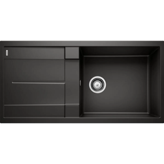 EVIER, A ENCASTRER, EN SILGRANIT PURADUR, BLANCOMETRA XL 6S, 1 CUVE, 1 EGOUTTOIR REVERSIBLE, VIDAGE 90 MM MANUEL, ET SI - BLANC