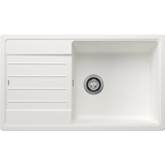 EVIER, A ENCASTRER, EN SILGRANIT , BLANCO LEGRA XL 6S, 1 GRANDE CUVE, 1 EGOUTTOIR REVERSIBLE, VIDAGE 90MM MANUEL ET SIP - BLANC