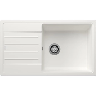 EVIER, A ENCASTRER, EN SILGRANIT , BLANCO LEGRA XL 6S, 1 GRANDE CUVE, 1 EGOUTTOIR REVERSIBLE, VIDAGE 90MM MANUEL ET SIP - BLANC