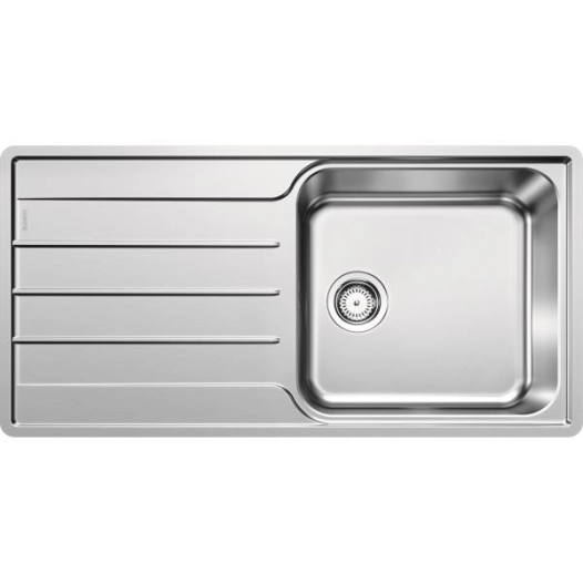 BLANCO LEMIS XL 6 S-IF - 1 cuve XL + égouttoir - 1000 x 500 - Siphon - Vidage manuel - Inox brossé - BLANCO