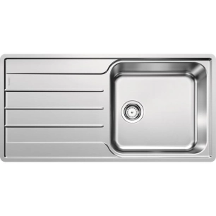 BLANCO LEMIS XL 6 S-IF - 1 cuve XL + égouttoir - 1000 x 500 - Siphon - Vidage manuel - Inox brossé - BLANCO