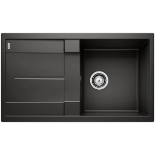 EVIER, A ENCASTRER, EN SILGRANIT PURADUR, BLANCOMETRA 5S, 1 CUVE, 1 EGOUTTOIR REVERSIBLE, VIDAGE 90 MM MANUEL, ET SIPHO - BLANC