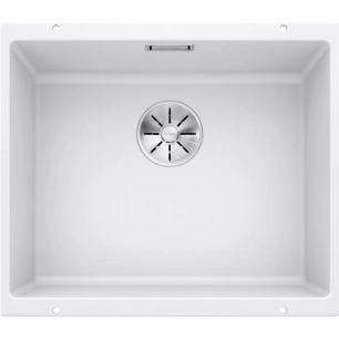 CUVE, A INTEGRER SOUS PLAN, EN SILGRANIT PURADUR, BLANCOSUBLINE 500 U, 1 CUVE, SANS EGOUTTOIR, VIDAGE 90 MM INFINO MANU - BLANC