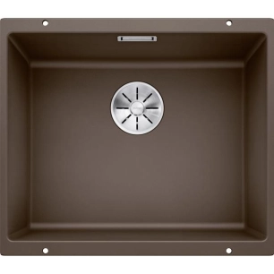 CUVE, A INTEGRER SOUS PLAN, EN SILGRANIT PURADUR, BLANCOSUBLINE 500 U, 1 CUVE, SANS EGOUTTOIR, VIDAGE 90 MM INFINO MANU - BLANC