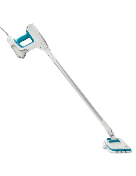 Balai vapeur SteamSystem -1500 W-8 accessoires-Câble 6m-Blanc bleu - BLACK & DECKER