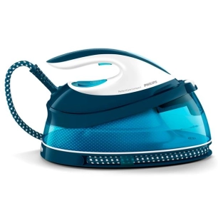 PerfectCare Compact-2400 W-6,5 bars-0 à 120 gr/min-Pres.400 gr/mn-Autonomie illimitée-Bleu - PHILIPS