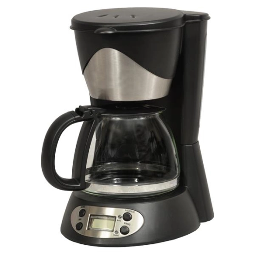 6 tasses-550 W-Programmable-Porte-filtre pivotant-Noir et inox - KITCHENCHEF
