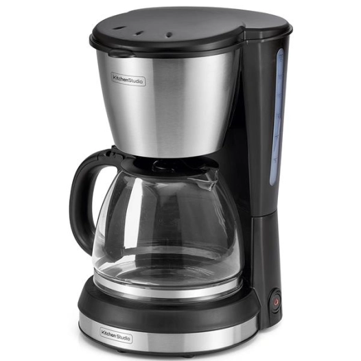 12 tasses-900 W-Support filtre amovible-Arrêt automatique - Noir et inox - KITCHENCHEF