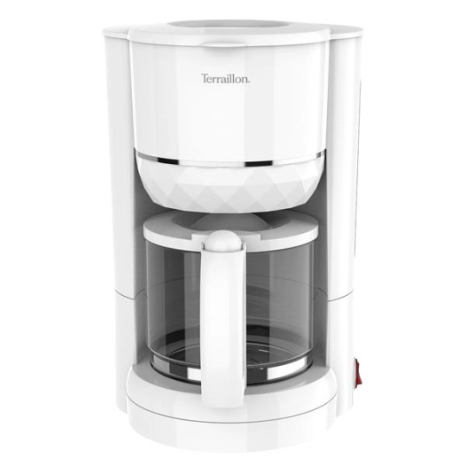 Diamant-15 tasses-980 W-Anti-goutte-Porte-filtre amovible-Blanc - TERRAILLON