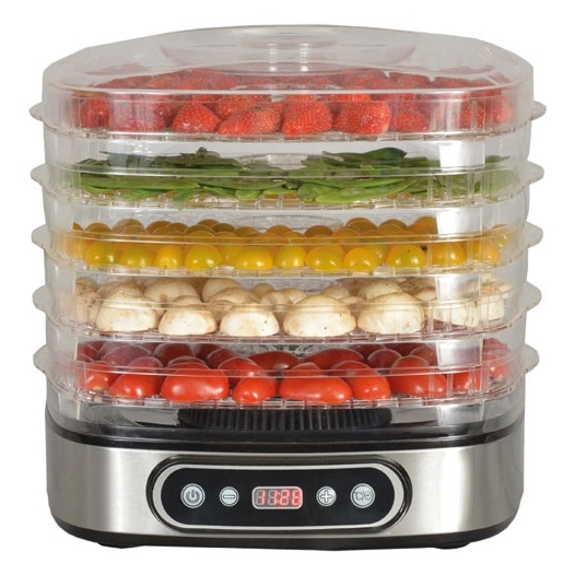 Déshydrateur 5 plateaux Inox - Programmable - De 35° à 70° C - Corps inox brossé - KITCHENCHEF