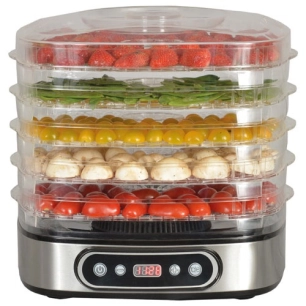 Déshydrateur 5 plateaux Inox - Programmable - De 35° à 70° C - Corps inox brossé - KITCHENCHEF