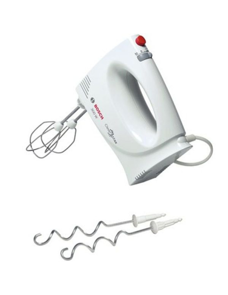 Batteur-300 W-2 vitesses + Pulse-Livré avec 2 fouets et 2 pétrisseurs-Blanc - BOSCH