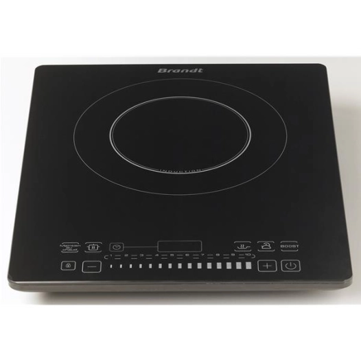 Table induction posable-2000 W-1 foyer-Minuterie 180 min-10 puissances -Touches sensitives-Noir - BRANDT