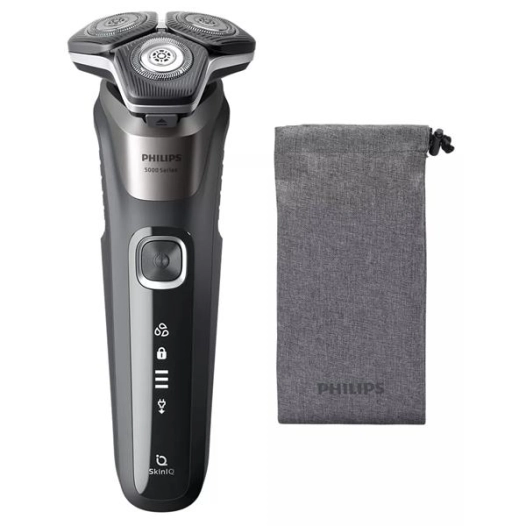Shaver séries 5000 -3 têtes-Recharg.-Etanche-Tondeuse-Housse-Gris carbone - PHILIPS