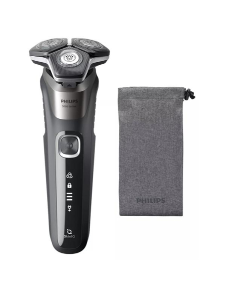Shaver séries 5000 -3 têtes-Recharg.-Etanche-Tondeuse-Housse-Gris carbone - PHILIPS