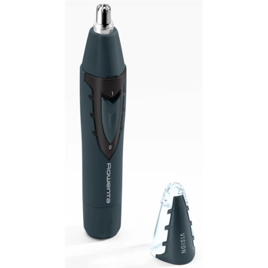 Tondeuse nez et oreilles à pile AA - Lame rotative-Eclairage-Bleu - ROWENTA