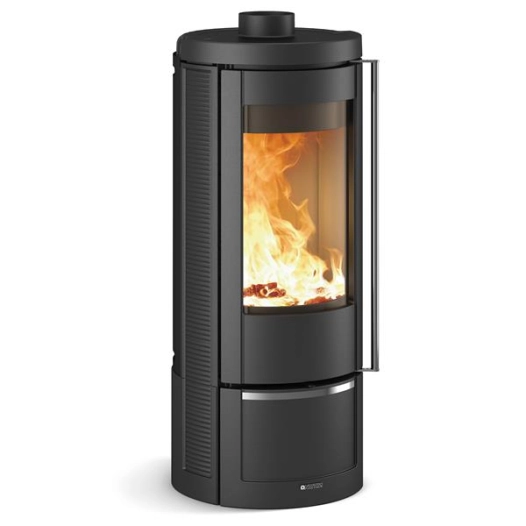 7,5 kW - Rdt: 86,5% - Foyer Fonte/Nordiker - Bûches 30 cm - Fonte émaillée noir - NORDICA