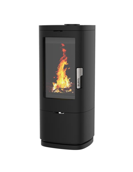 11,5 kW - Rdt: 76 % - Déflecteur vermiculite - Bûches 33 cm -Vertical - Acier noir - SUPRA