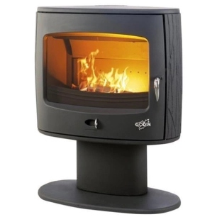 8 kW- Rdt: 77% - CO: 0,05% - Bûches 50 cm - ELIOT - Fonte - Peint anthracite - GODIN