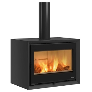 8,8 kW - Rdt: 85,5% - CO:0,08% - Foyer Nordiker - Bûches 30 cm - Acier noir - NORDICA