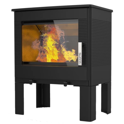 8,7 kW - Rdt: 77 % - Foyer vermiculite - Bûches 50 cm - Etanche - Sur pied - Tout fonte - SUPRA