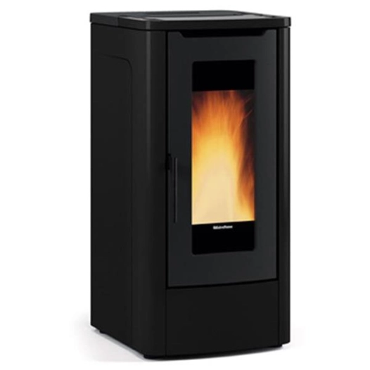 10 kW-Granulés-Trémie 30 kg-Porte fonte-Sortie air chaud frontale-Tlcde-Acier noir - NORDICA EXTRAFLAME