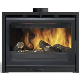 Insert - Modèle SANS turbo - Porte vitrée - Modane 85-V - Sortie Ø 180 - 12 kW - GODIN