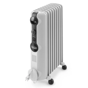 Bain d’huile-2000 W-Thermostat-Hors gel-3 allures- Roulettes - Poignée - Blanc - DELONGHI