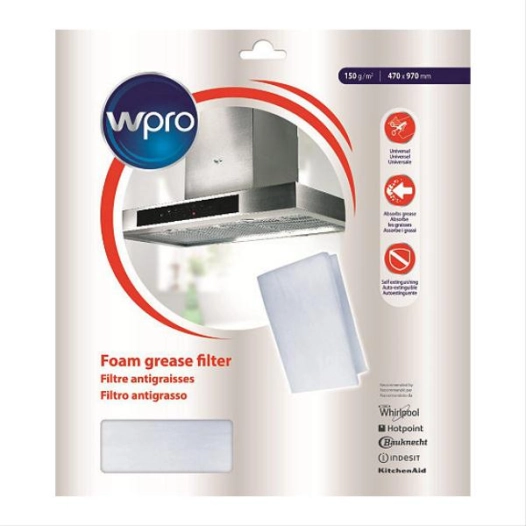 1 X Filtre de hotte à graisse universel - dim 470 x 970 - 150 g/m2 - WPRO